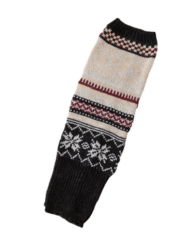 Casual Wool Keep Warm Printed Leg Warmers Accessories