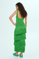 Miriam Tassel Knit Strap Maxi Dress