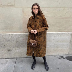 Irregular Leopard Print Coat