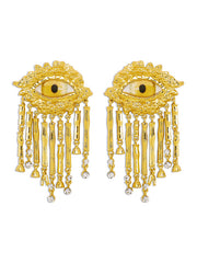 Eye Shape Geometric Tasseled Drop Earrings Earrings Accessories