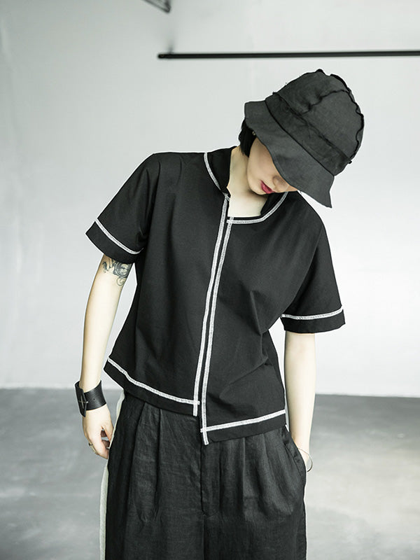 Original Irregularity Lapel T-Shirts Tops