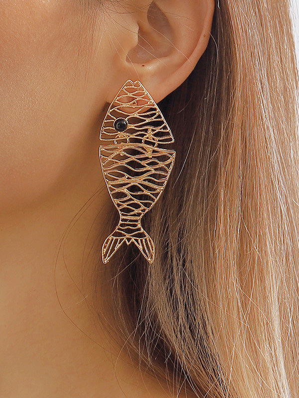 Animal Shape Hollow Drop Earrings