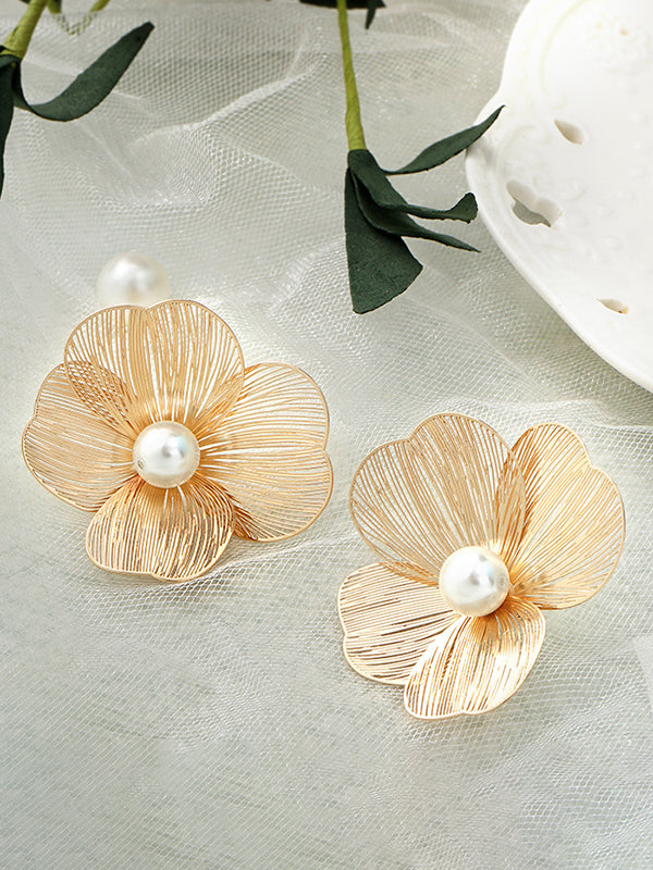 Contrast Color Flower Shape Earrings Accessories