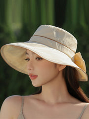 Bowknot Split-Joint Fisherman Hat Sun Hat