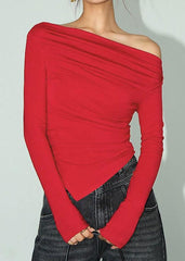 Scarlet Asymmetrical Long Sleeve Top