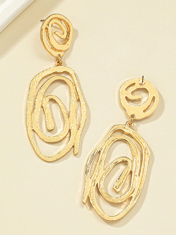 Geometric Hollow Drop Earrings Earrings Accessories