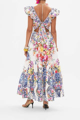 June Floral Printed Ruffle Maxi Dress