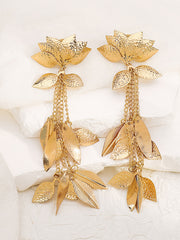 Flower Shape Tasseled Drop Earrings