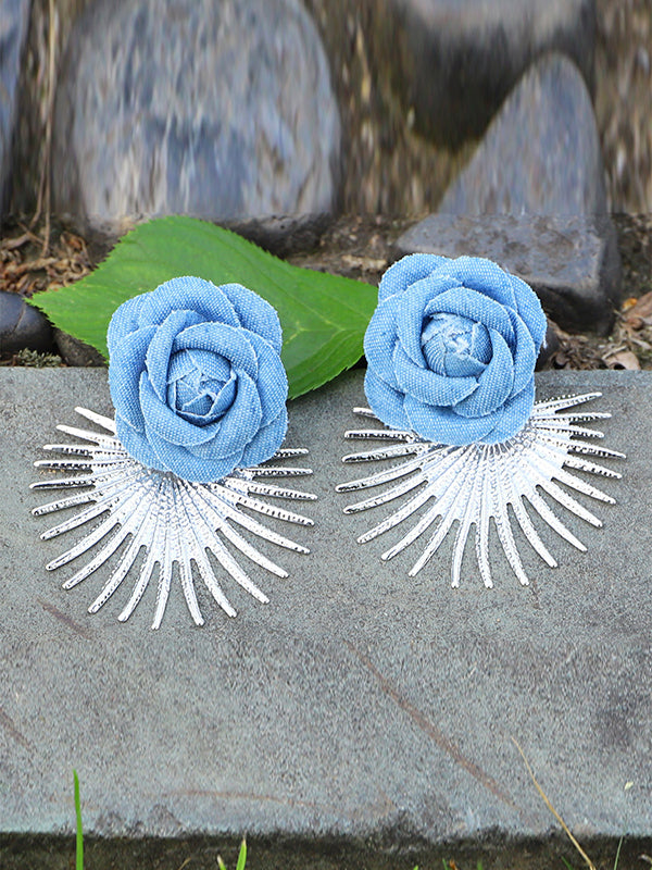 Flower Shape Geometric Drop Earrings