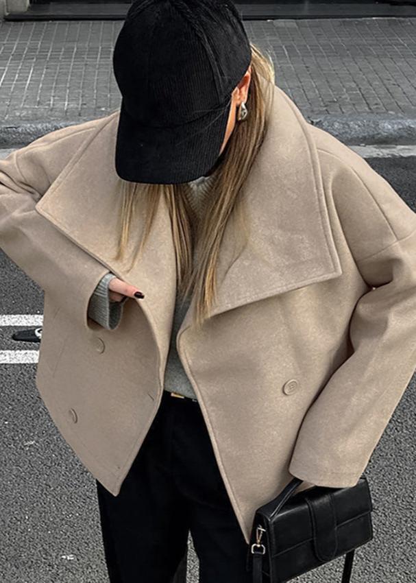 Minimalist Wool Blend Short Coat