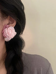 Flower Shape Pleated Earrings Accessories