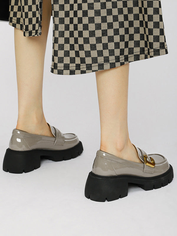 Round-Toe Split-Joint Loafers