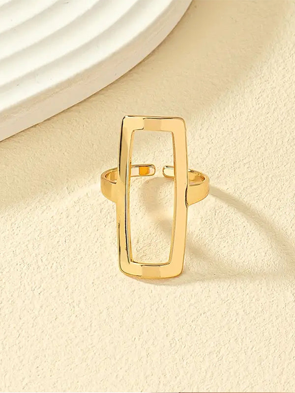 Adjustable Geometric Hollow Rings Accessories