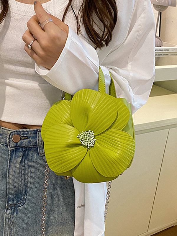 Flower Shape Pleated Split-Joint Bags Crossbody Bags Handbags Tote Bags