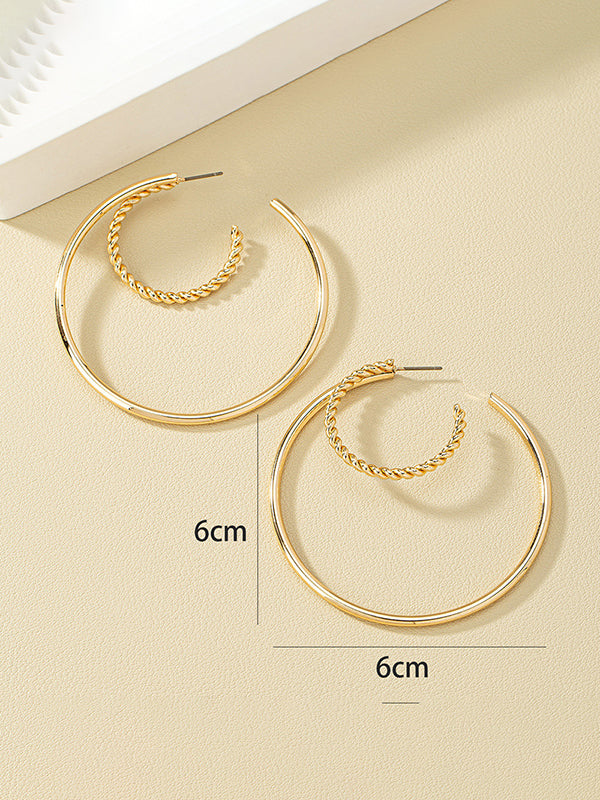 Geometric Textured Ear-Ring Earrings Accessories