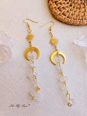 Long Tassel Crystal Drop Earrings