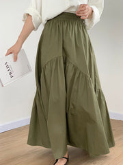 Loose Pleated Split-Joint Skirts Bottoms