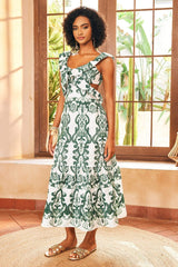 Gwen Embroidered Ruffled Maxi Dress