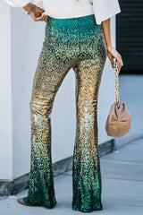 Slim Fit Sequin Ombre Wide Leg Pants