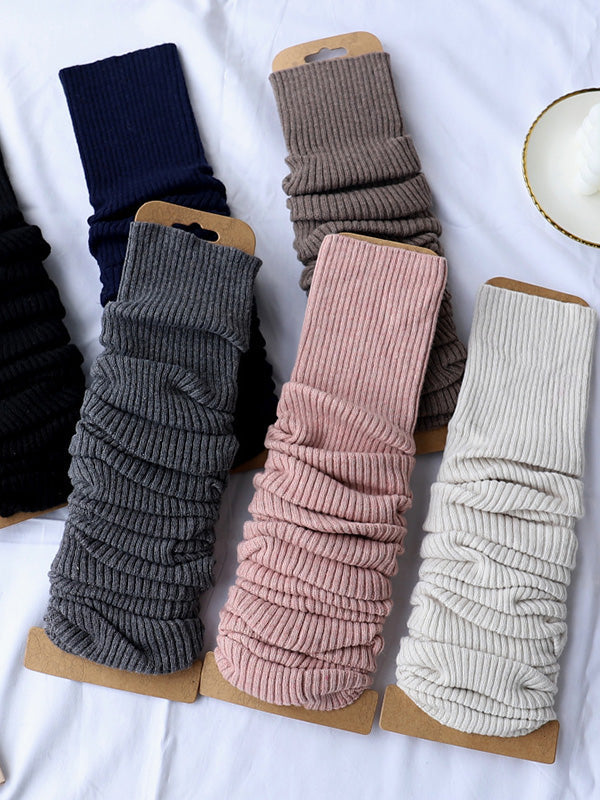 Knitted Solid Color Leg Warmers Accessories