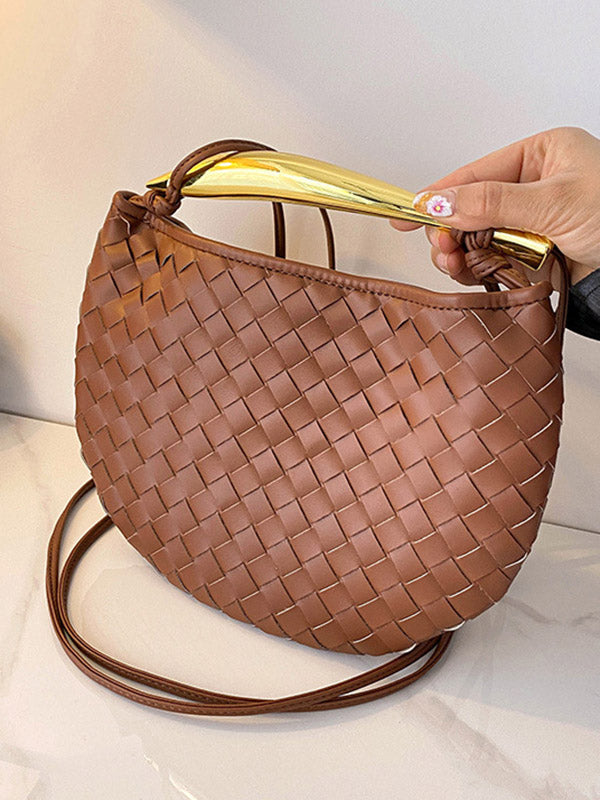 Geometric Shiny Woven Crossbody Bags Handbags