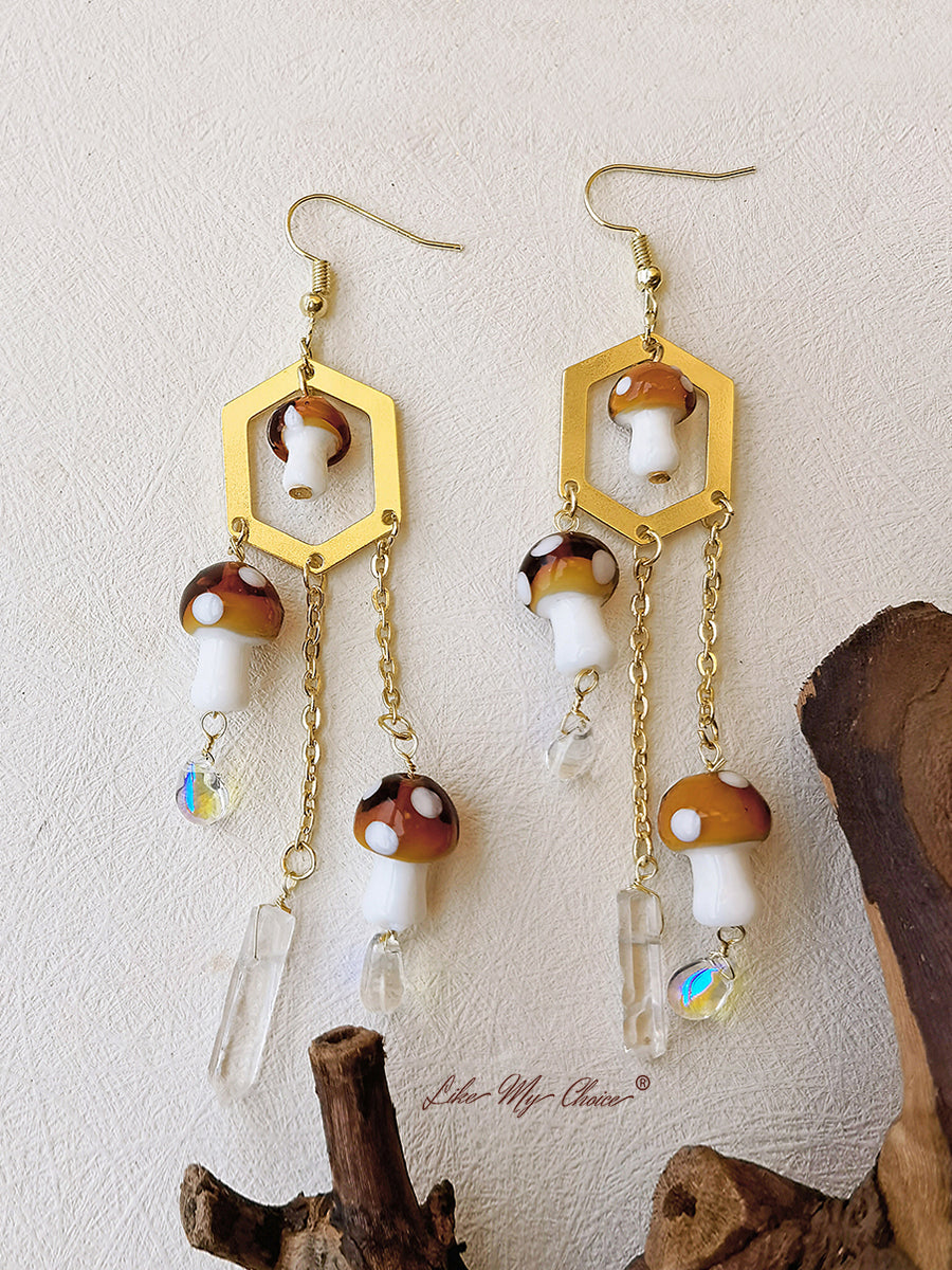 Mushroom Princess Woodland Earrings