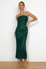 Venus Sequins Strapless Midi Dress