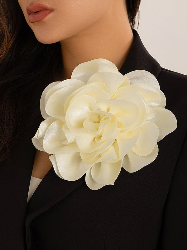 Flower Shape Solid Color Brooch Accessories