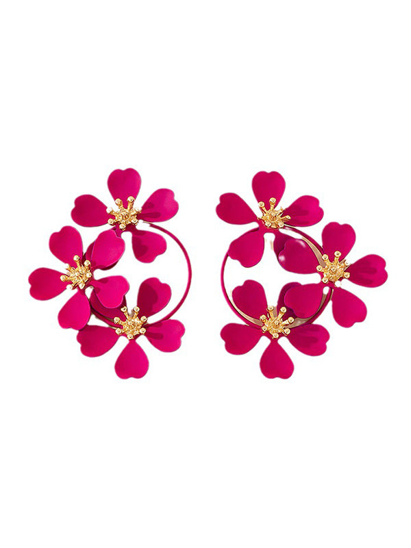 Flower Shape Drop Earrings