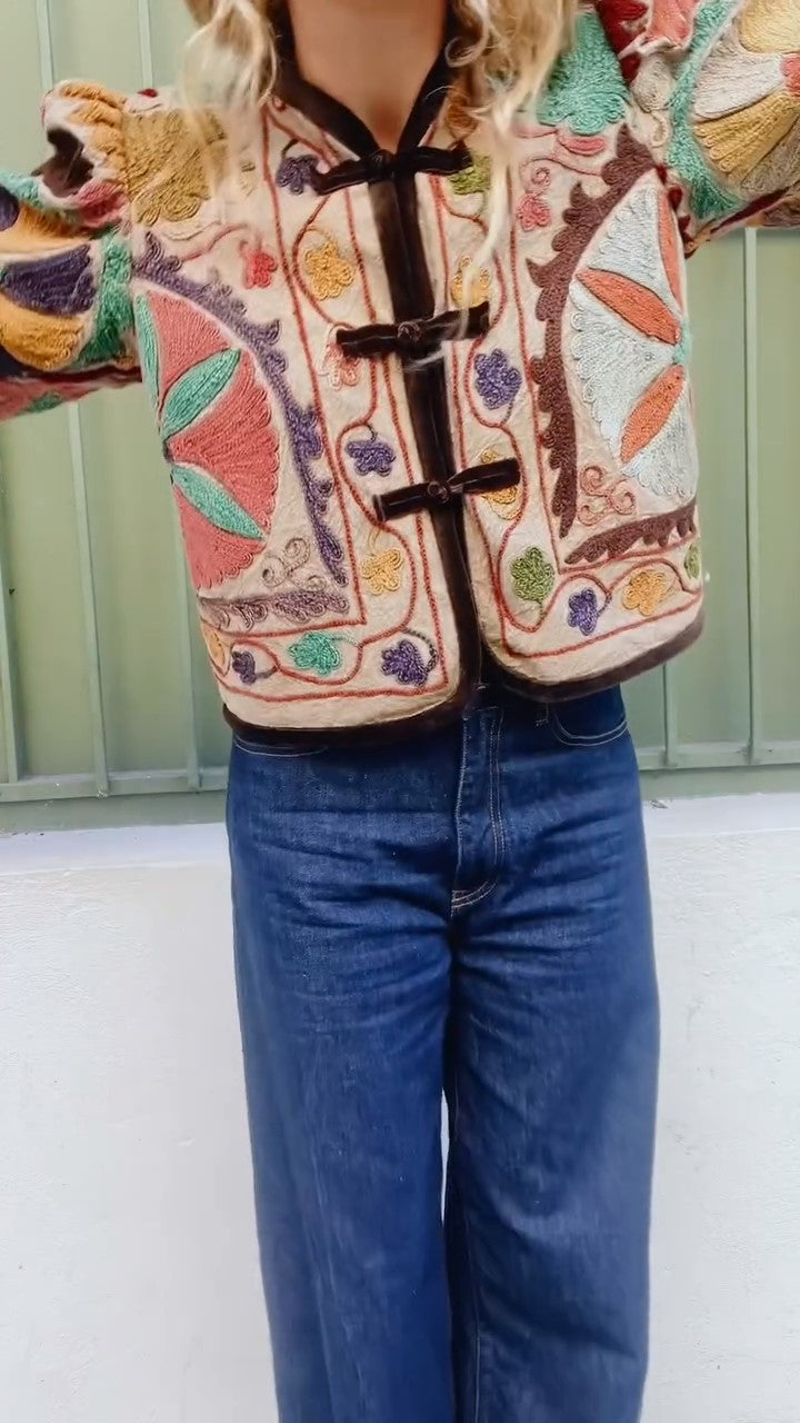 Hand-embroidered jeweled jacket