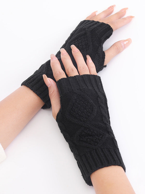 Simple 9 Colors Jacquard Knitting Gloves