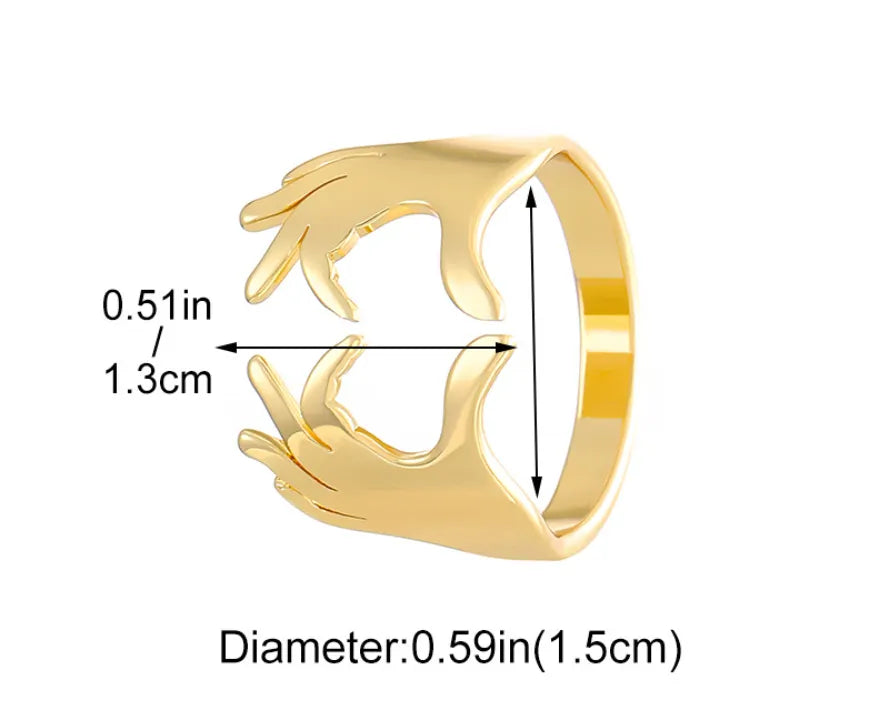 Affinity Hand Gesture Ring - Gold & Silver