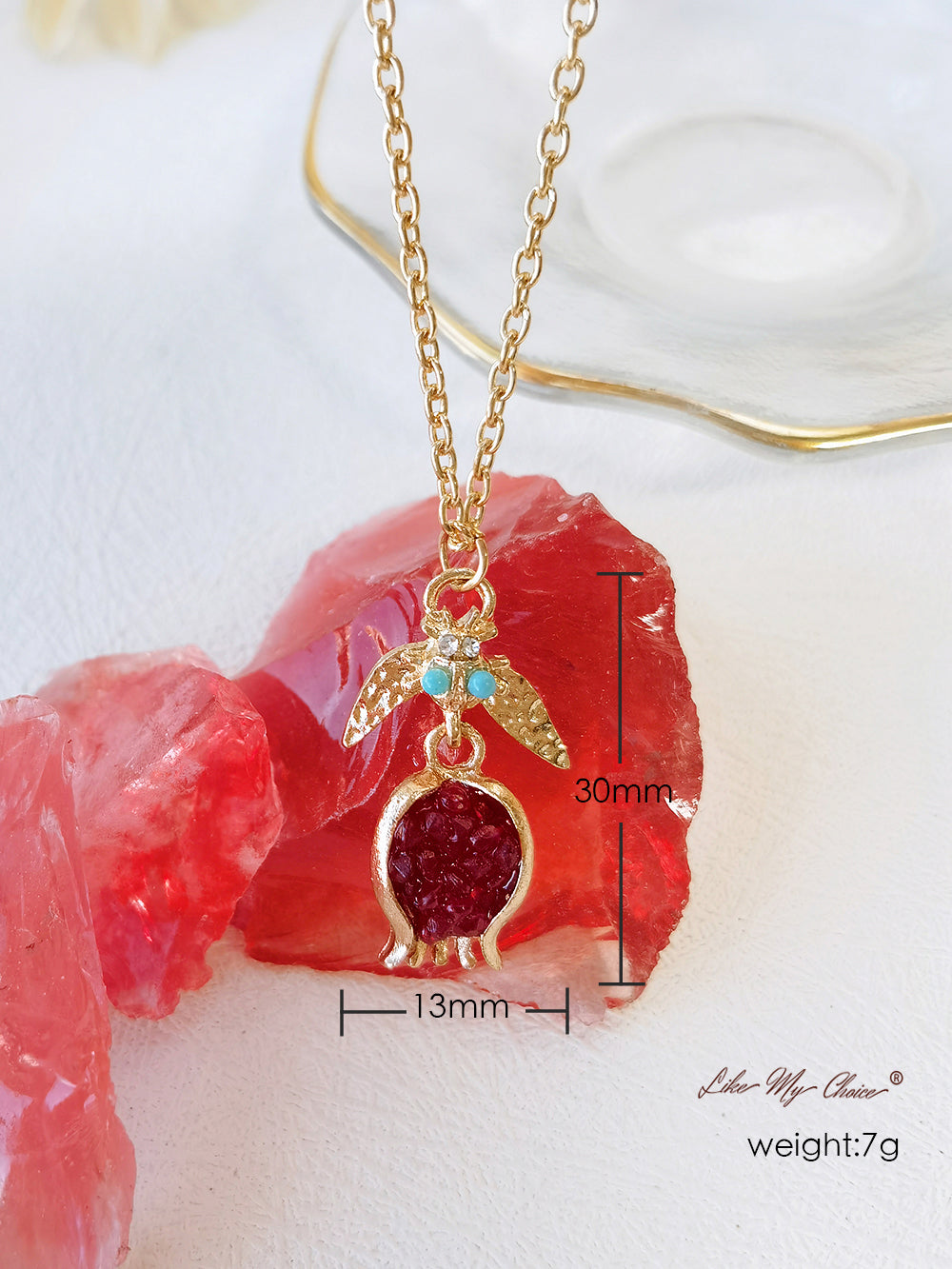 Pomegranate Design Turkish Gold Necklace