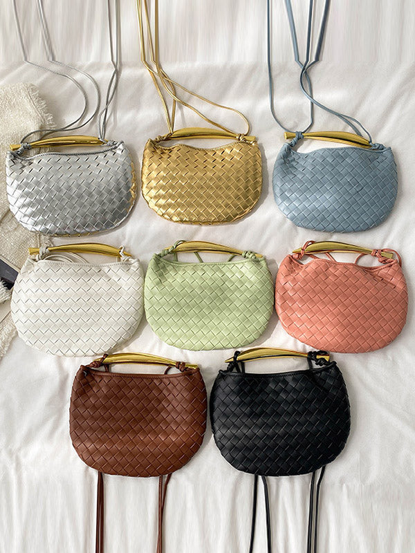 Geometric Shiny Woven Crossbody Bags Handbags