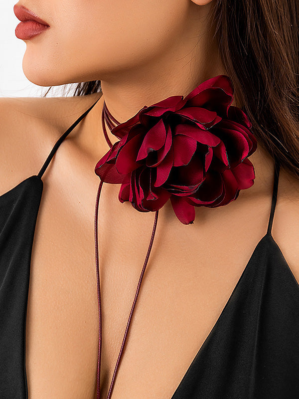 Flower Shape Lace-Up Dainty Necklace Accessories