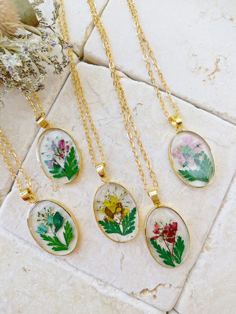 Handmade Bouquet Personalized Pendant Necklace