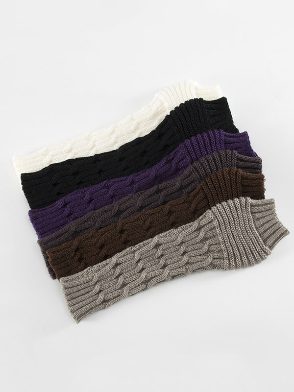 Solid Color Keep Warm Jacquard Knitted Sleevelet