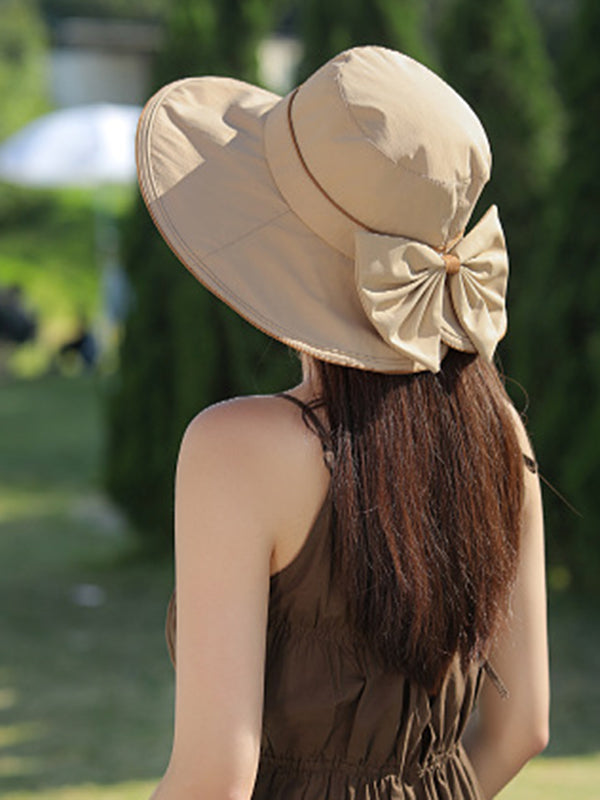 Bowknot Split-Joint Fisherman Hat Sun Hat