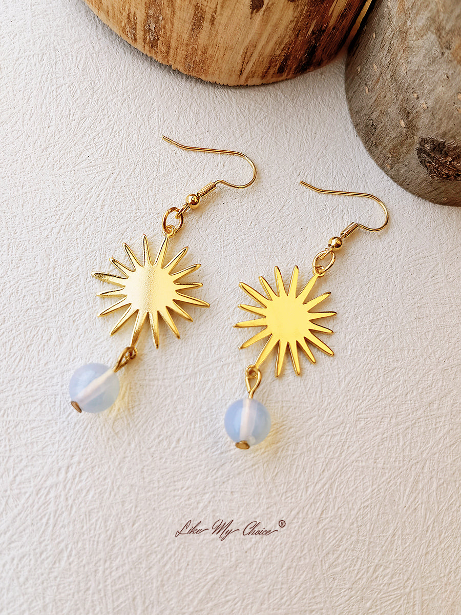 Boho Moonstone Drop Earrings