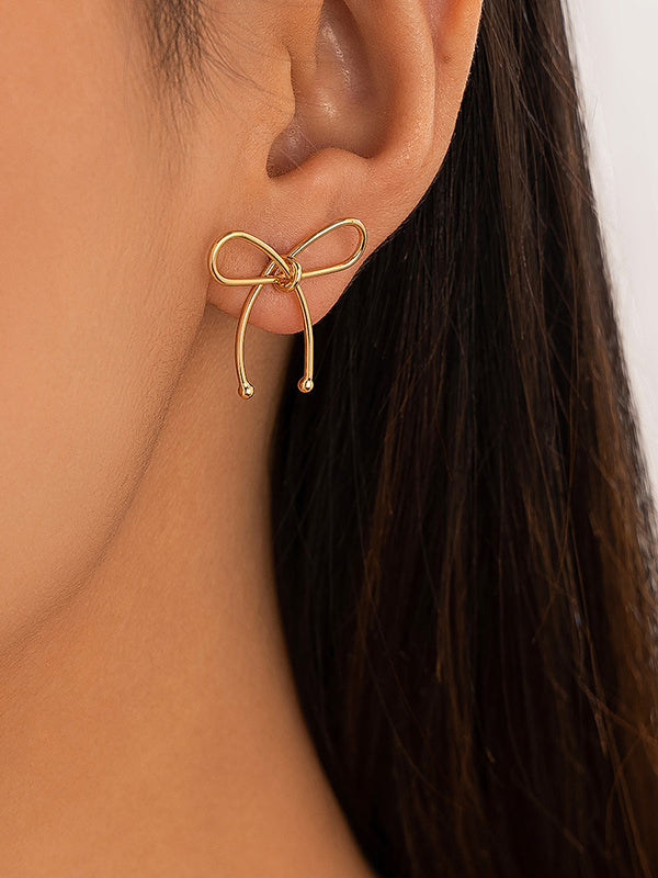 Bowknot Geometric Drop Earrings