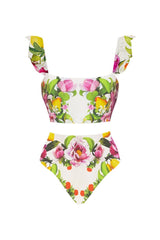 Nate Printed Ruffle Three-pieces Swim Set