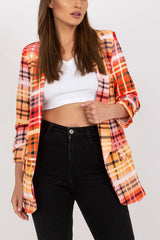 Casual Blazer For Women Color Plaid Long Sleeve Open Front Work Office Suit Jacket With Pocket