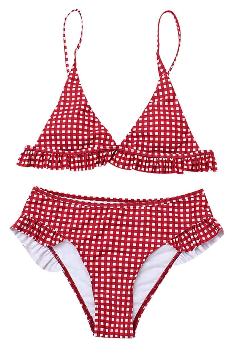 Chicindress Plaid Split Swimsuit