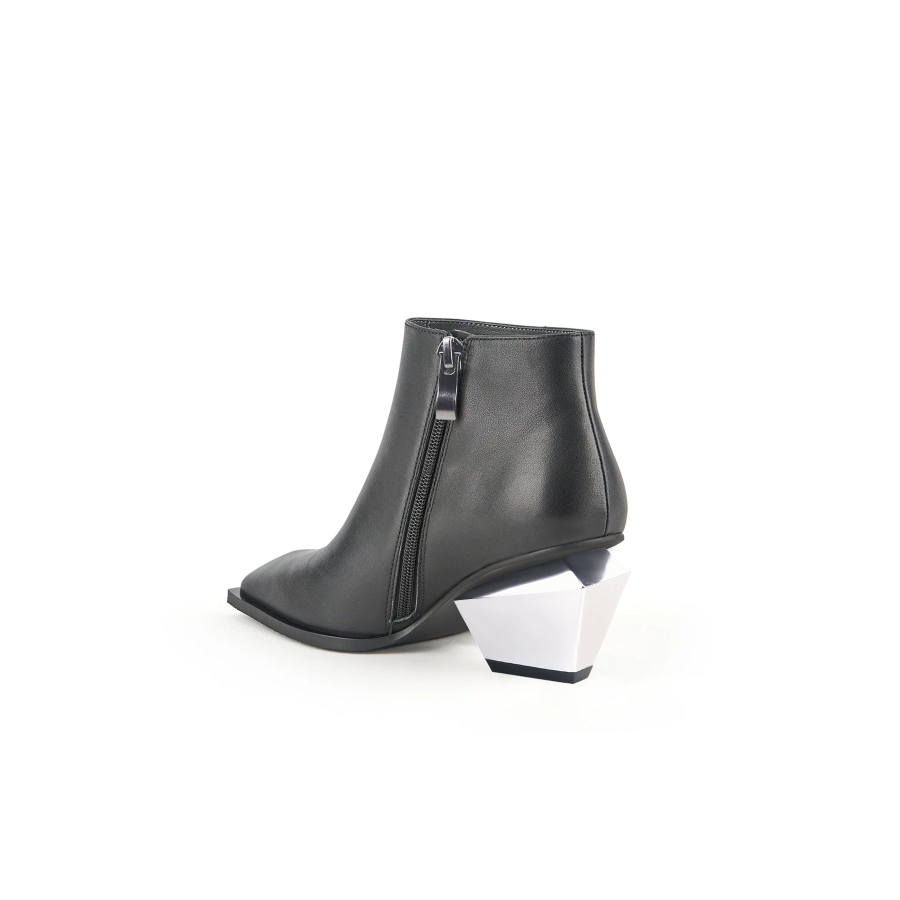 Jady Rose | Jady X Geometry-heel Leather Ankle Boot - Black