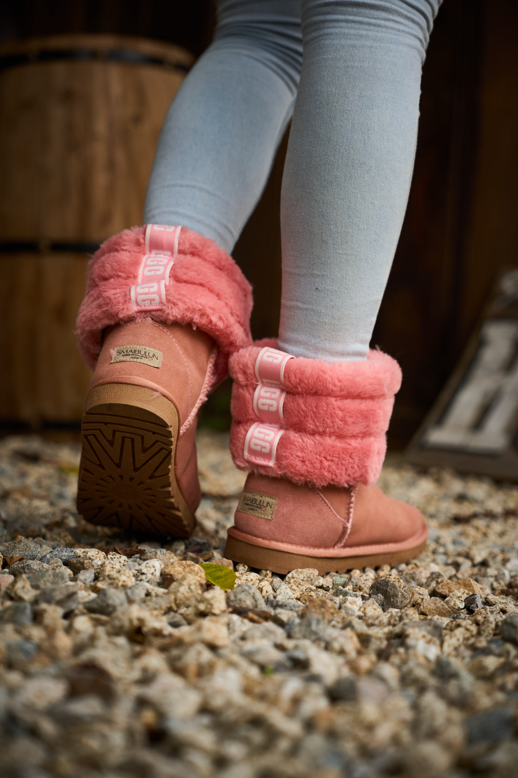 SMAIBULUN Ugg | Adelene Sherpa Woolen Boots - Pink