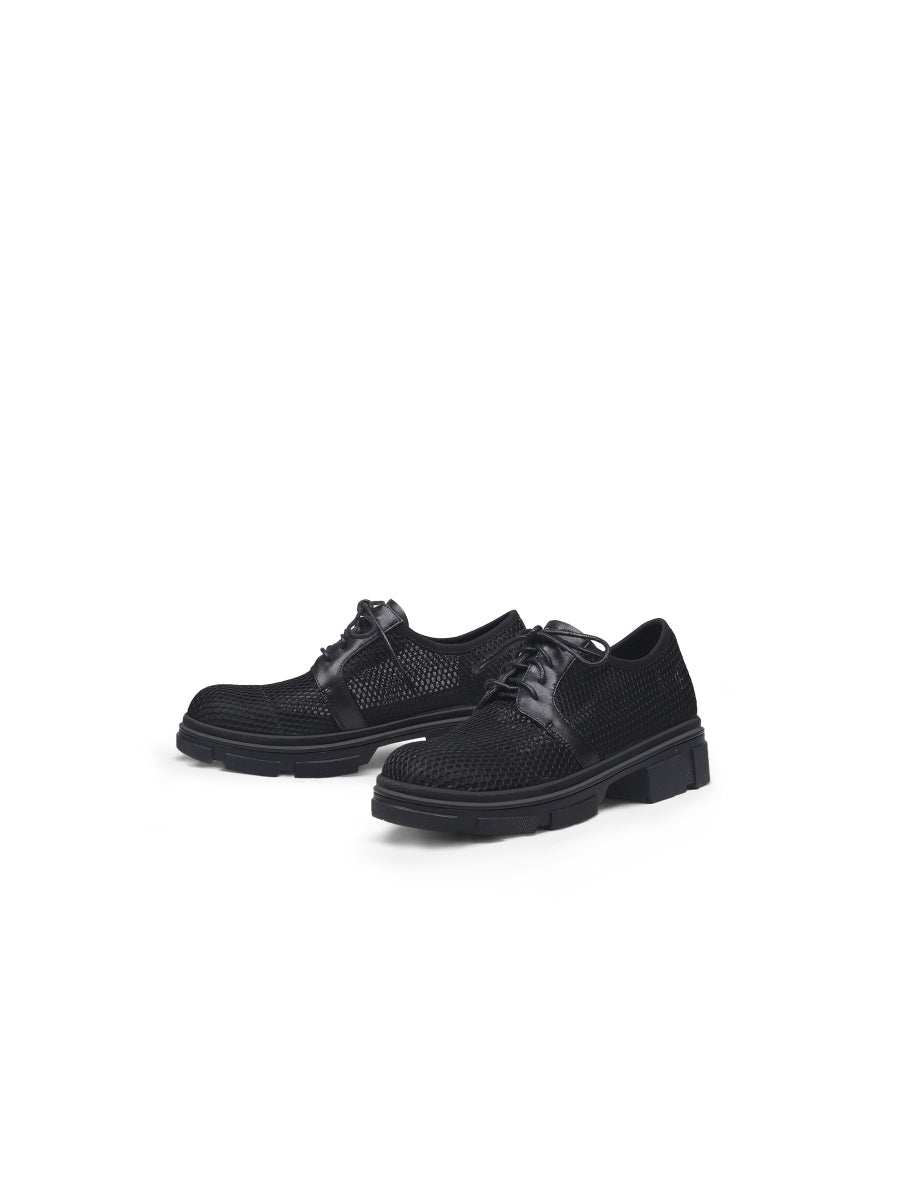 JadyRose | Honeycomb Black Leather Sneaker