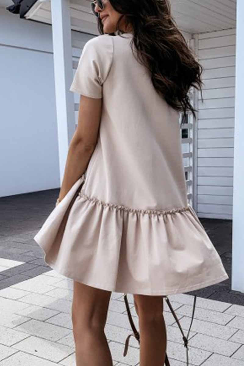 Chicindress Solid Ruffled Cute Mini Dresses