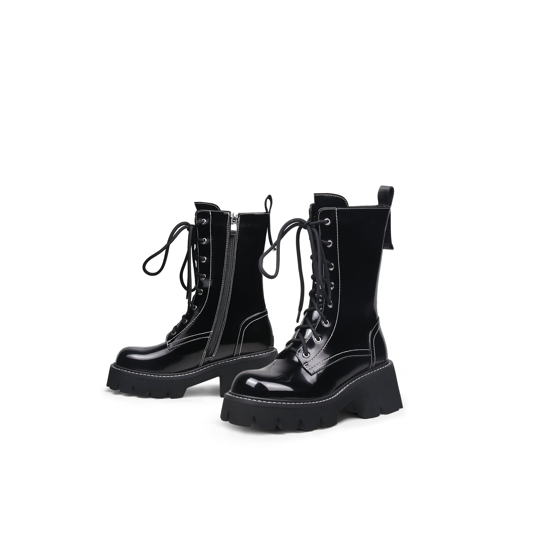 JADYROSE | DANNY LACE UP BLACK LEATHER BOOT