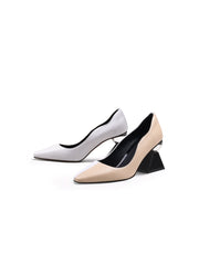 JadyRose | EAMON Contrast Color Scalloped-Edge Leather Pump