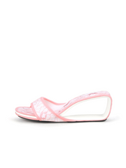 JADY ROSE | DELICATE BALANCE LACE MESH LEATHER SLIDE - PINK